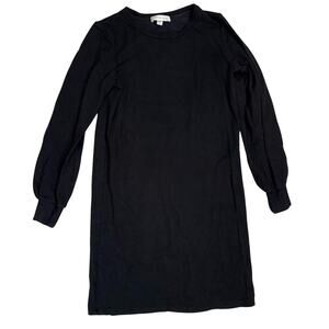 Amour Vert Long Sleeve Crewneck Sweatshirt Mini Dress Black Size Small